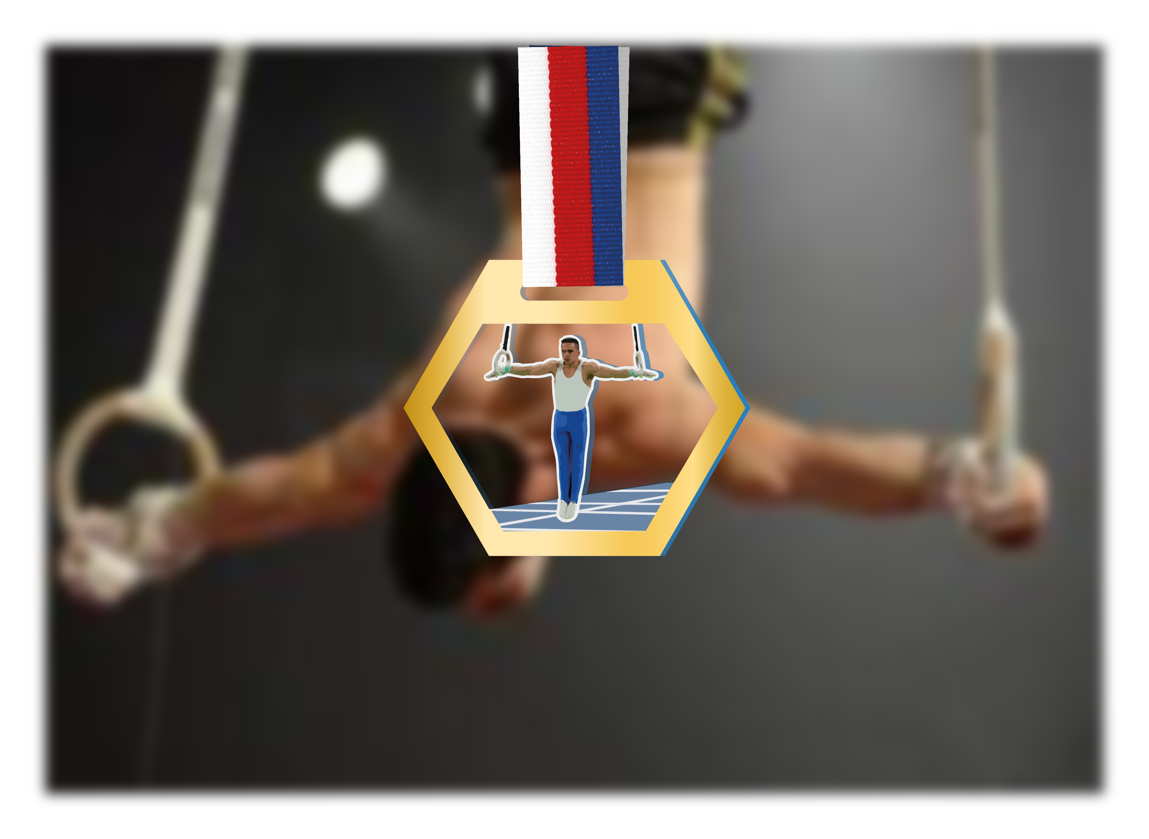 Akrylátová medaile | Gymnastika kruhy Barva: Bronzová