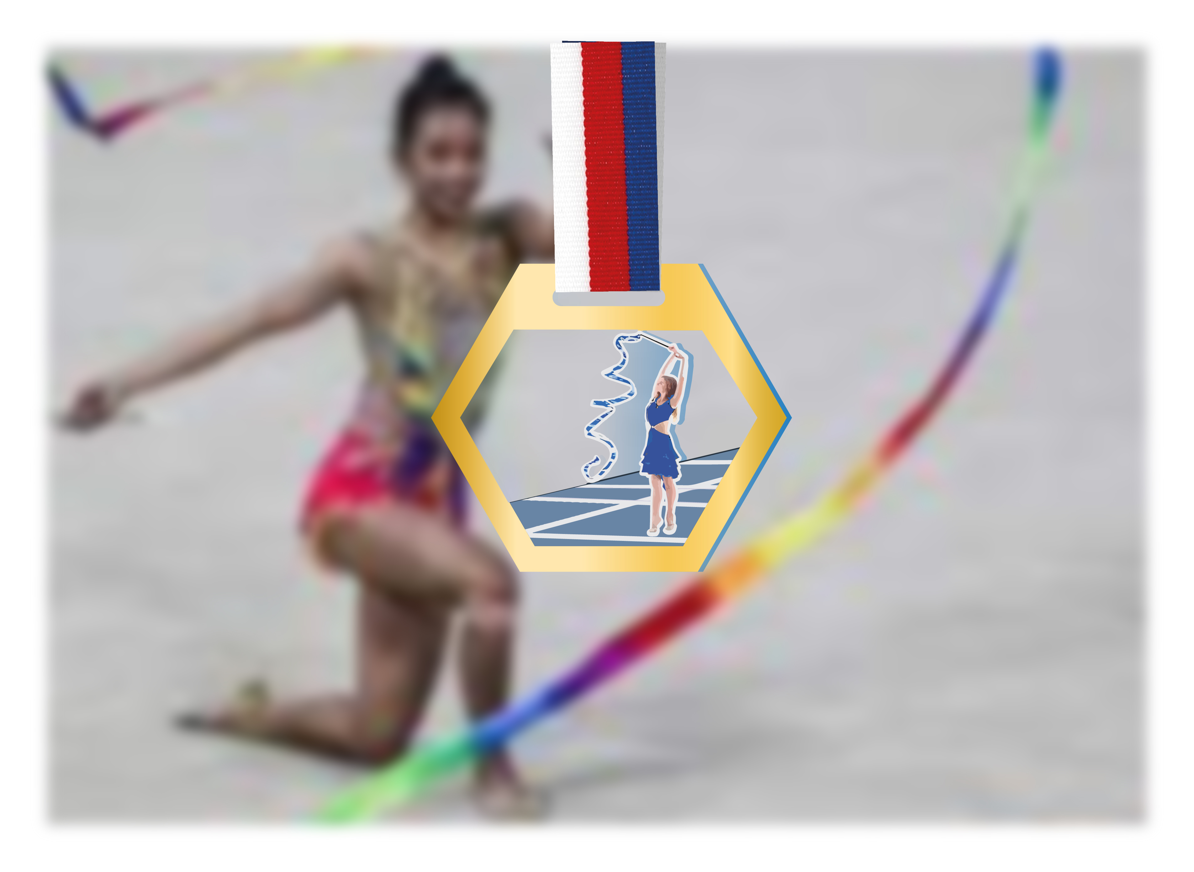 Akrylátová medaile | Gymnastika stuha Barva: Bronzová