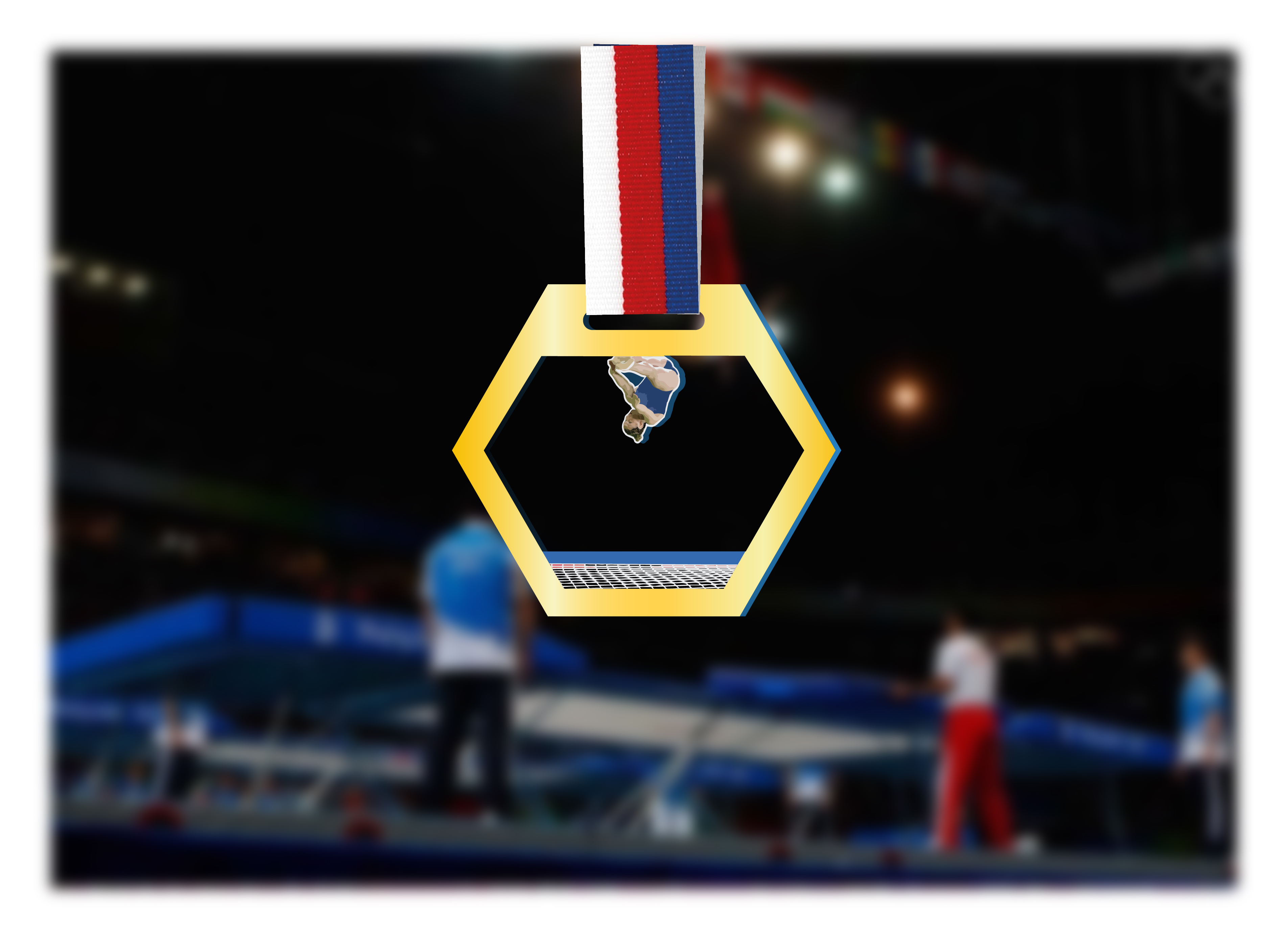 Akrylátová medaile | Gymnastika trampolína Barva: Bronzová