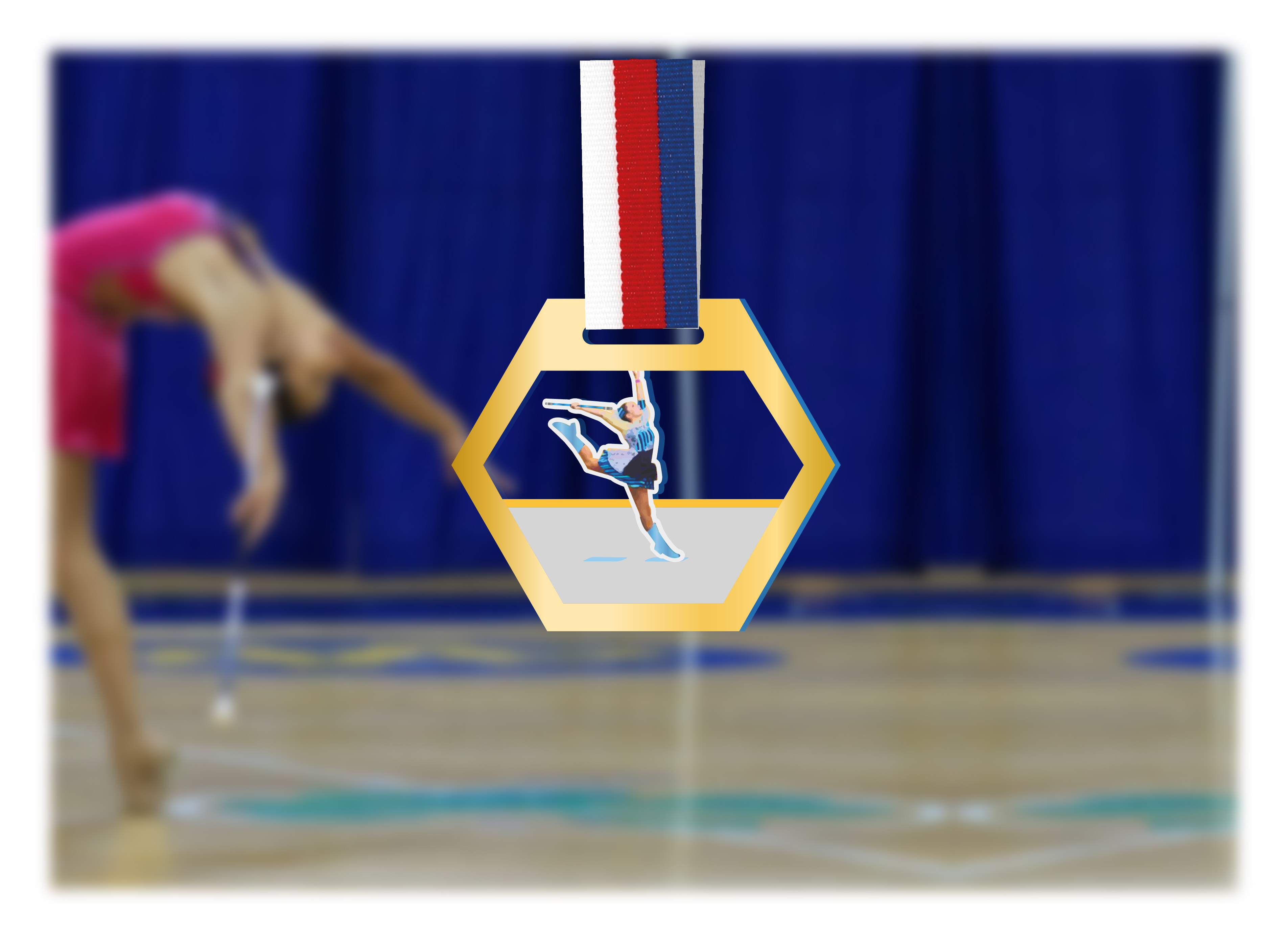 Akrylátová medaile | Gymnastika tyčka Barva: Bronzová