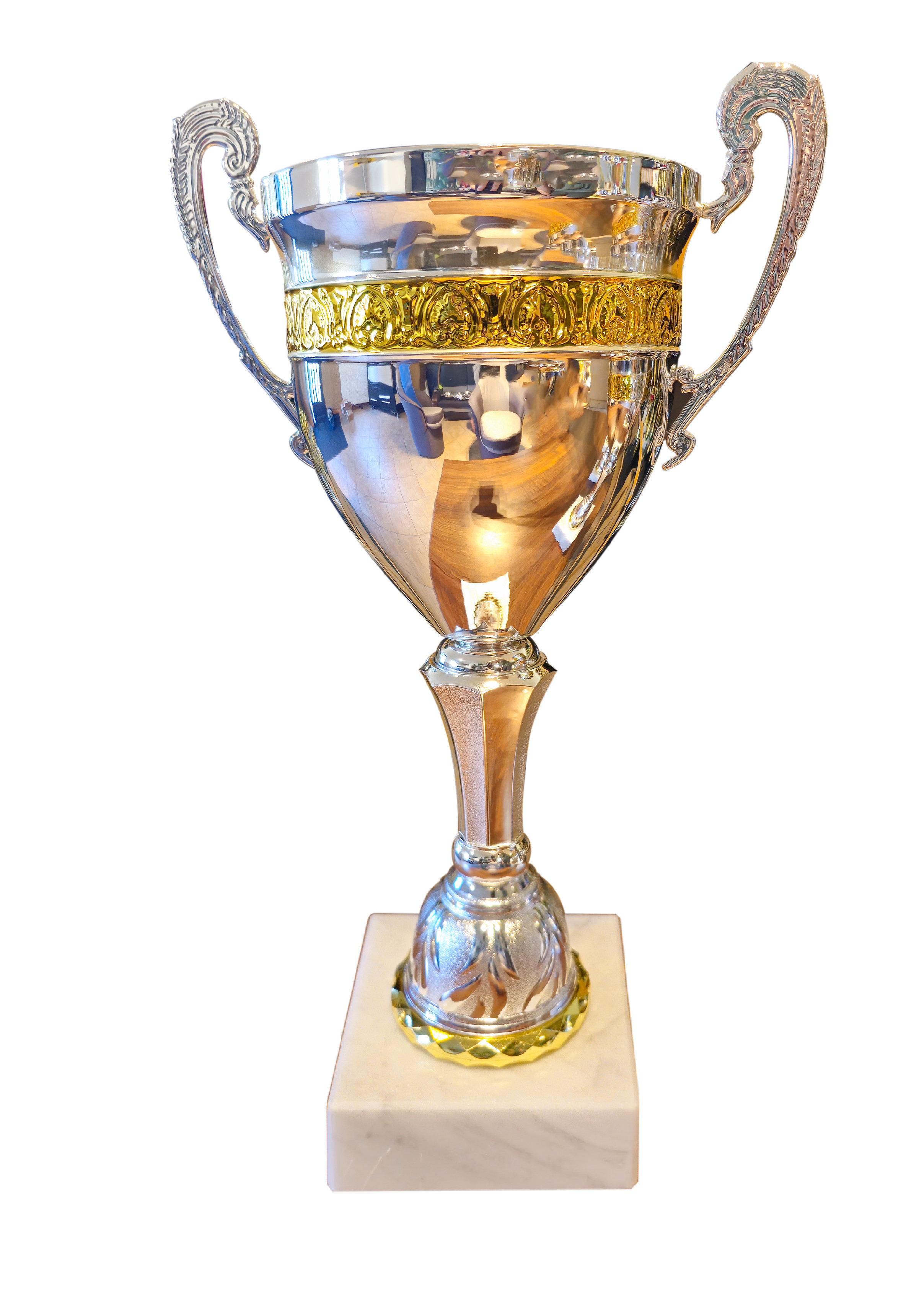 Kovový pohár | Zlatý Výška: 33,7 cm