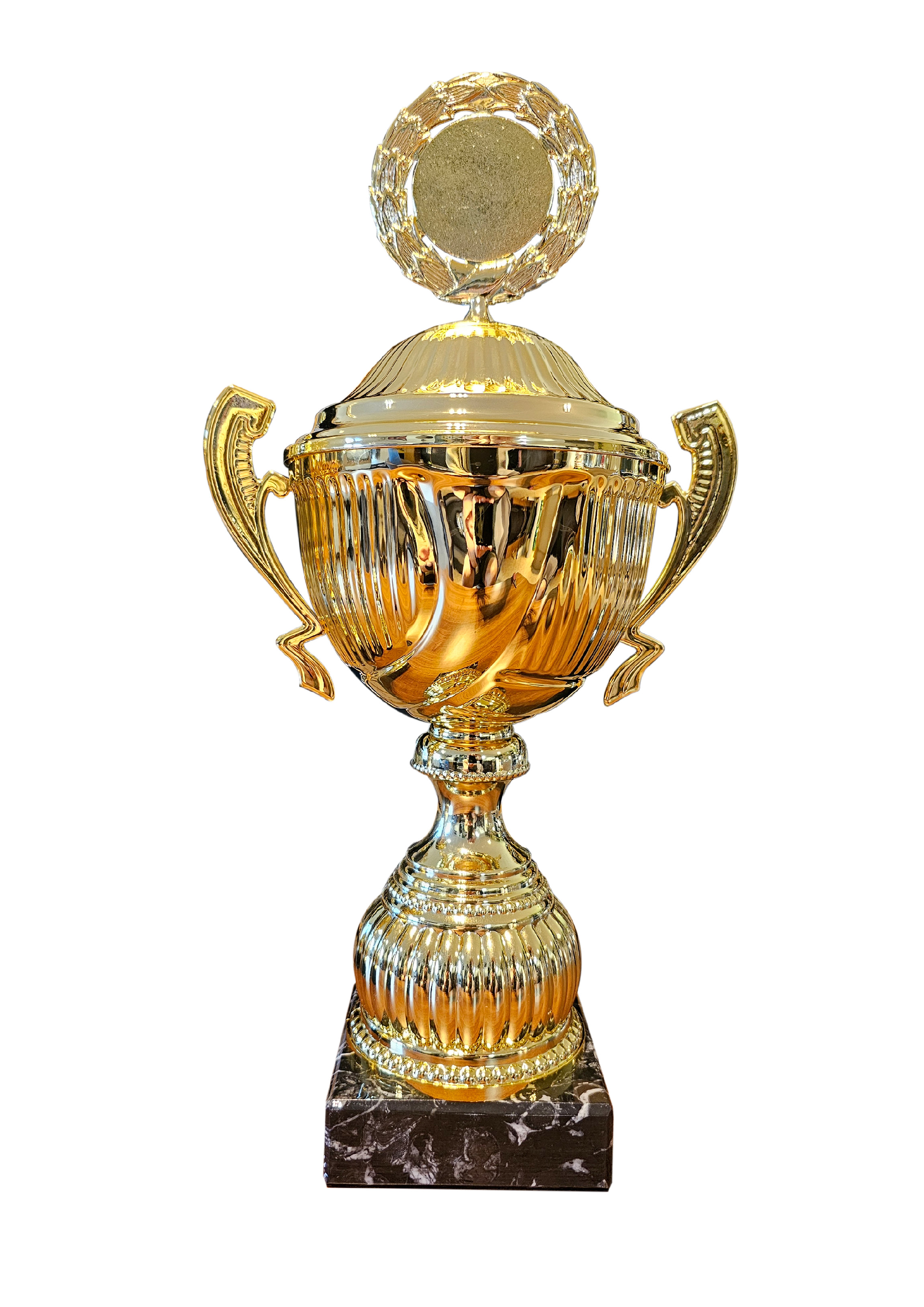 Kovový pohár s poklicí | Zlatý Výška: 40,3 cm