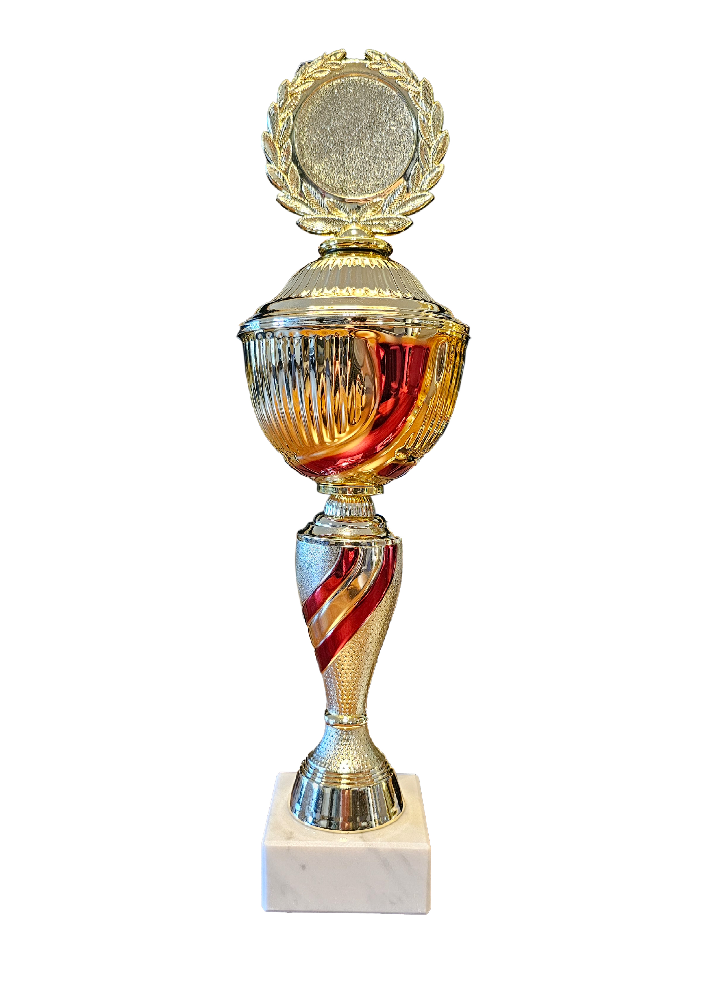 Kovový pohár s poklicí | Zlato-červený Výška: 33,5 cm