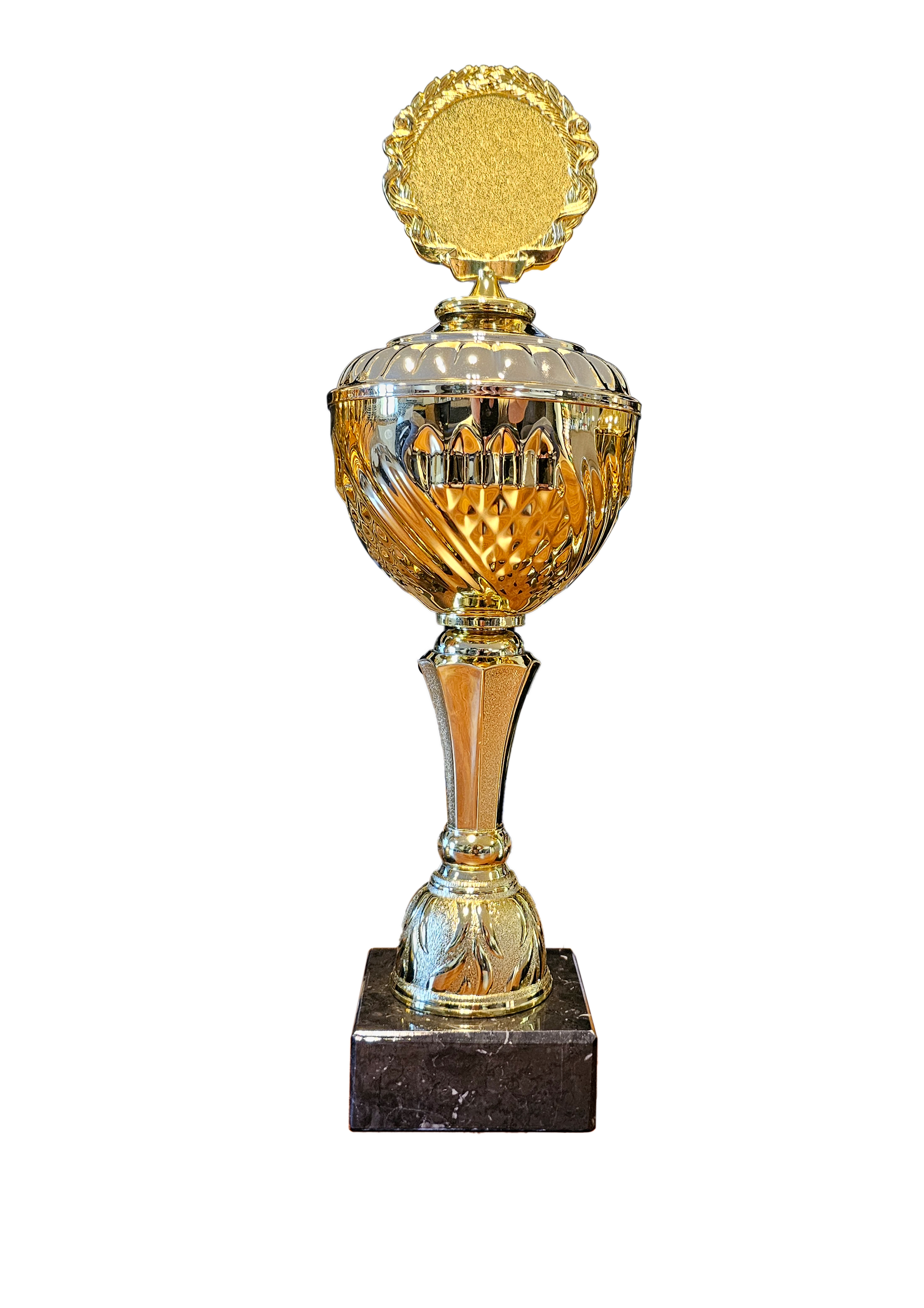 Kovový pohár s poklicí | Zlatý Výška: 32,8 cm