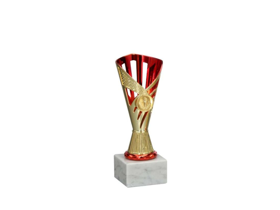 Plastová trofej | Zlato-červená Výška: 19 cm