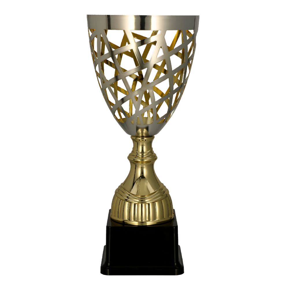 Kovová trofej | Zlato-stříbrná Výška: 41 cm, Průměr: 18 cm