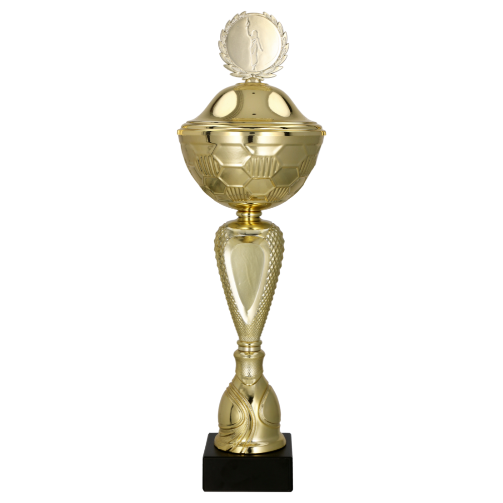 Kovový pohár s poklicí | Zlatý Výška: 33 cm, Průměr: 8 cm