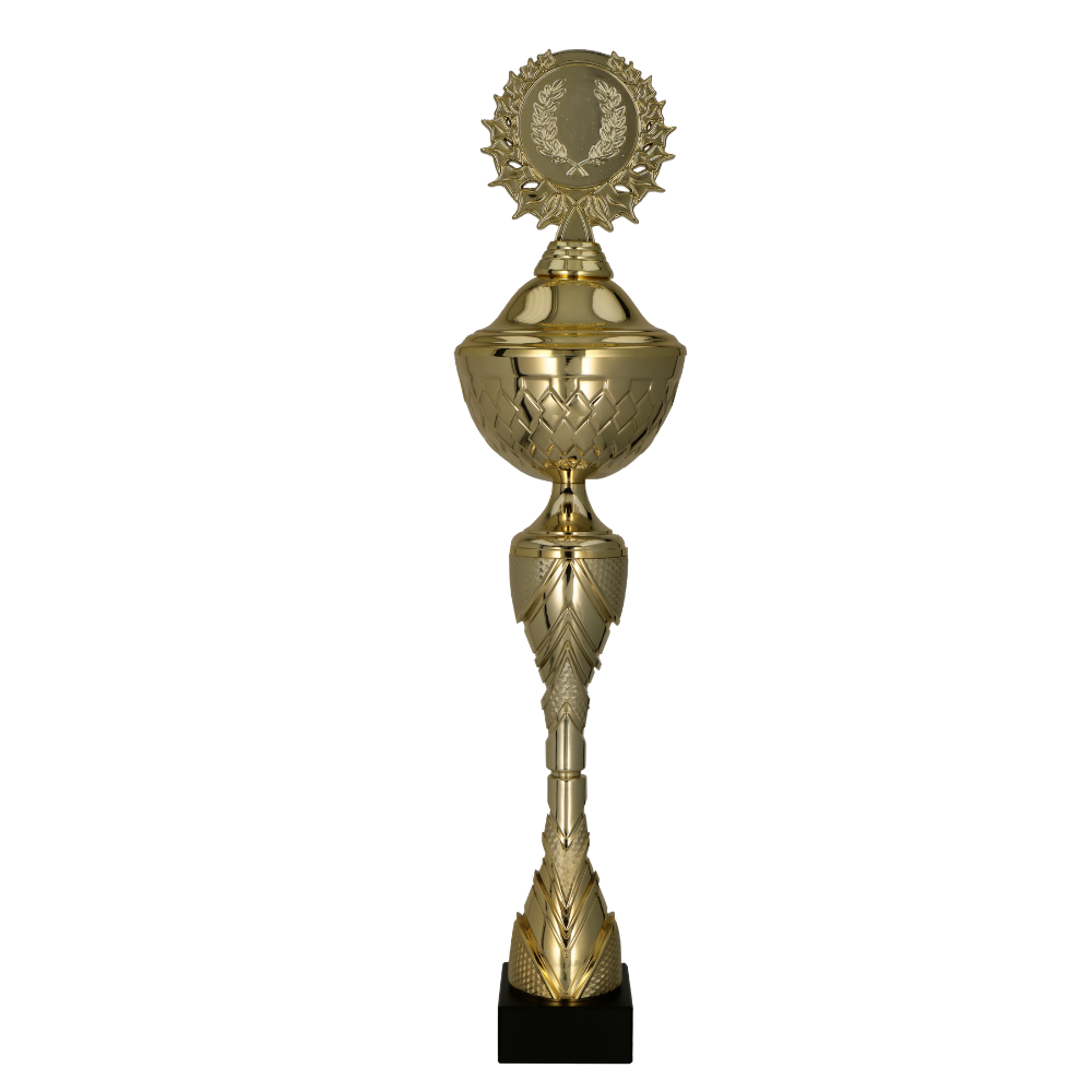Kovový pohár s poklicí | Zlatý Výška: 46,5 cm, Průměr: 12 cm