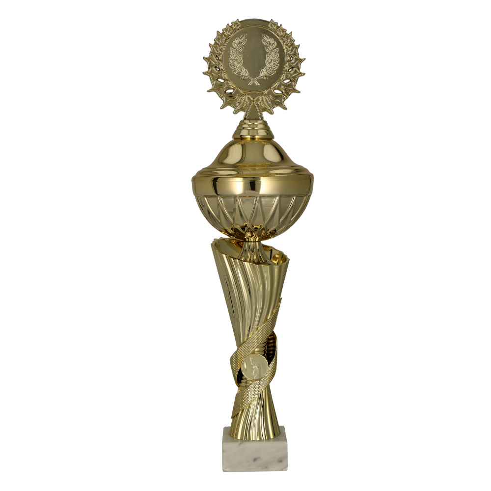 Kovový pohár s poklicí | Zlatý Výška: 33,5 cm, Průměr: 12 cm