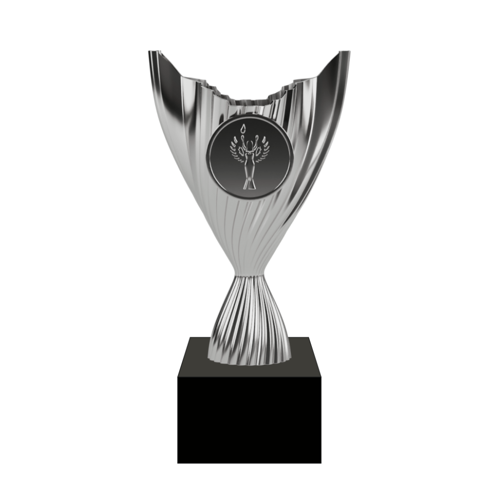 Plastová trofej | Stříbrná Výška: 14 cm, Průměr: 7 cm