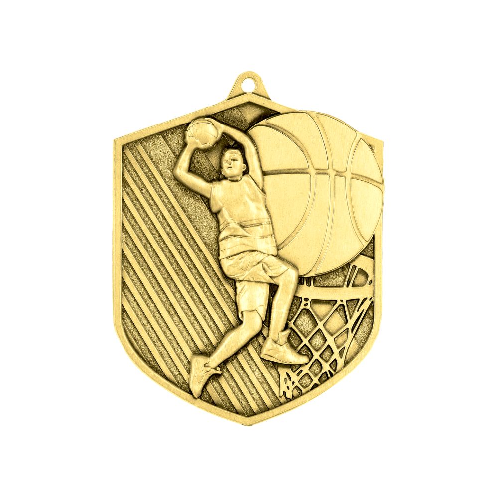 Designová kovová medaile | Basketbal Velikost: 7,9x6,4 cm