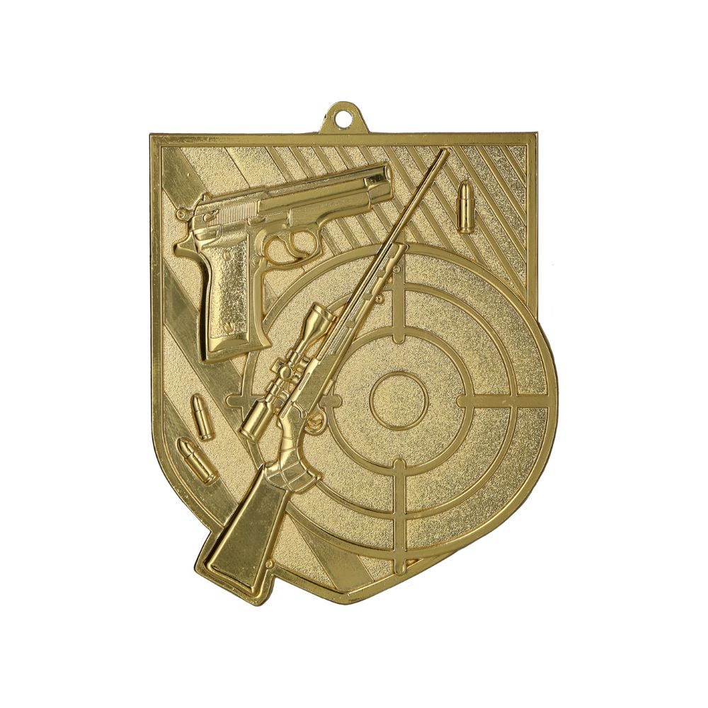 Designová kovová medaile | Střelba Velikost: 8x6 cm