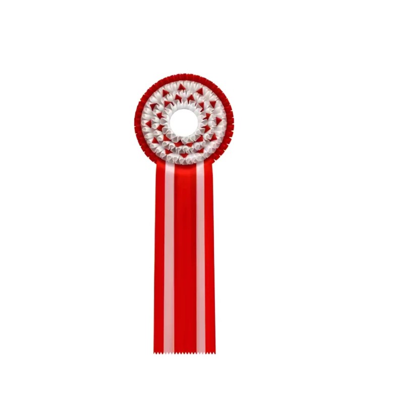 Kokarda čtyřřadá červená