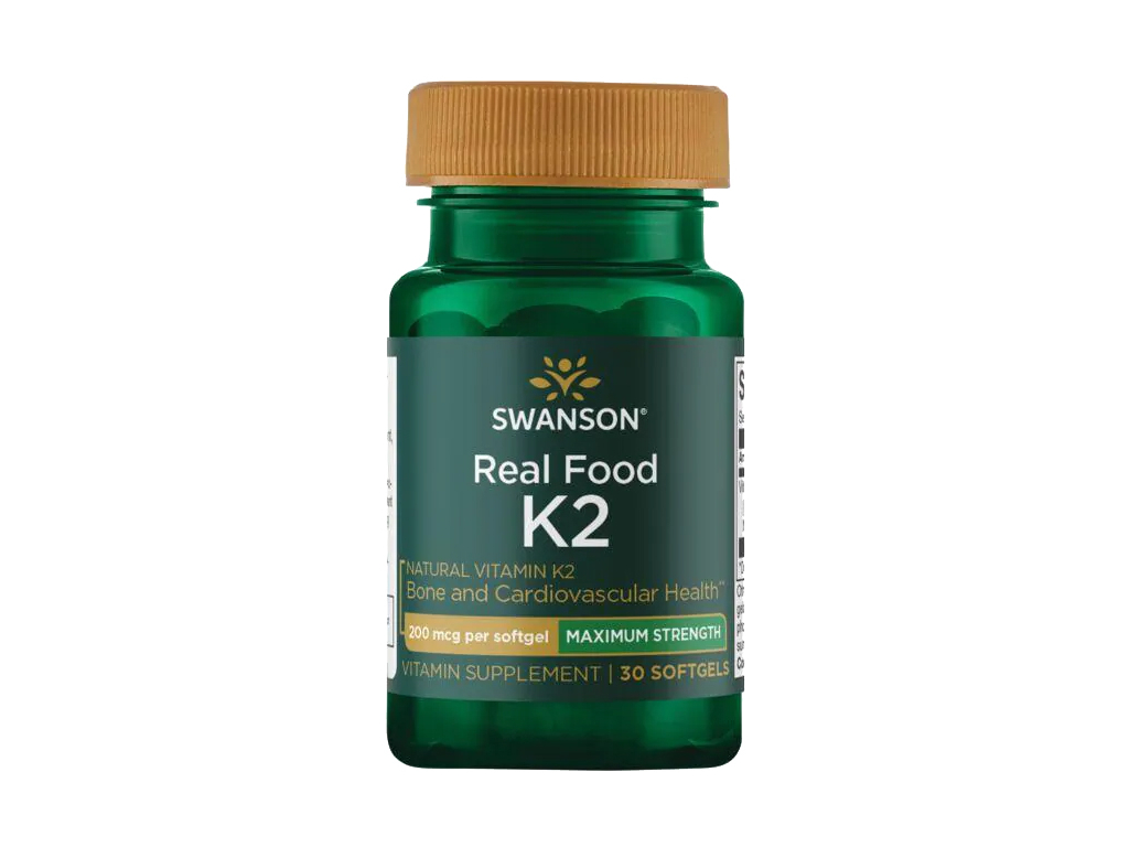 Swanson Vitamin K2, Natural MK 7, 200 μg, 30 softgelových kapslí