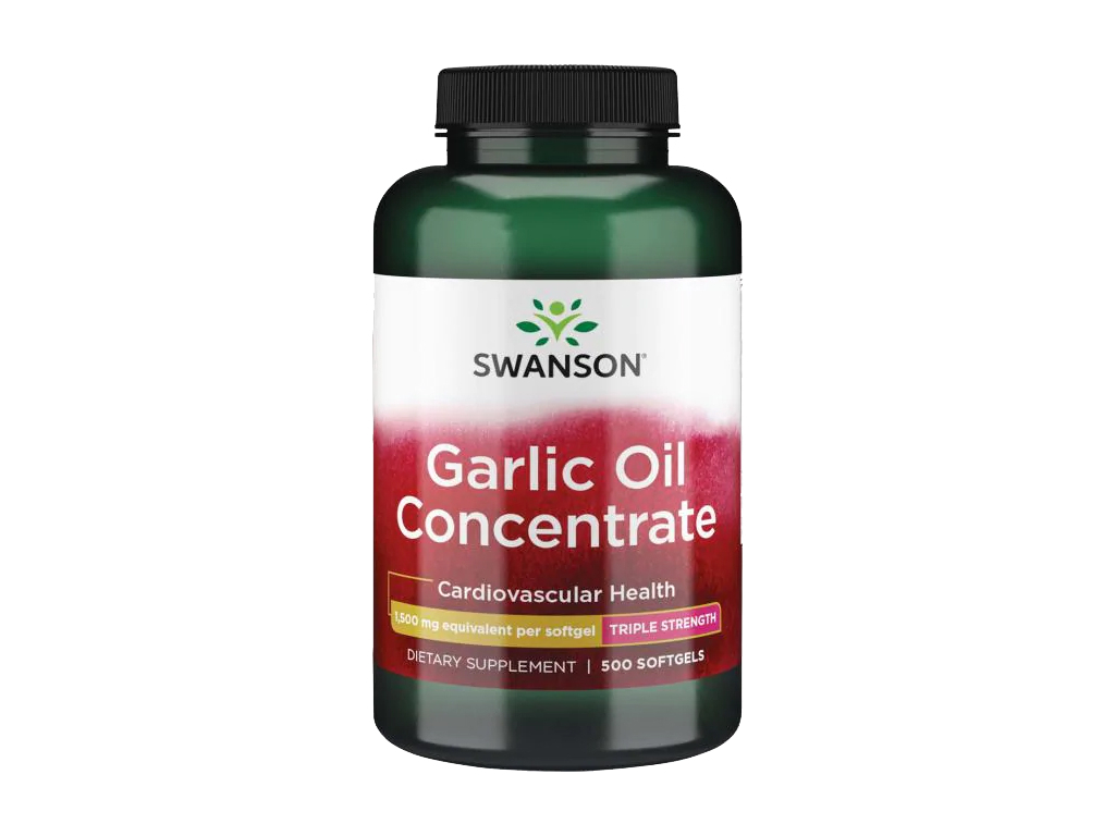 Swanson Garlic Oil Concentrate, Česnekový olej, 1500 mg, 500 softgel kapslí