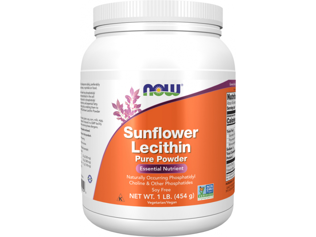 Sunflower Lecithin Pure Powder, Slunečnicový lecitin v prášku, 454 g