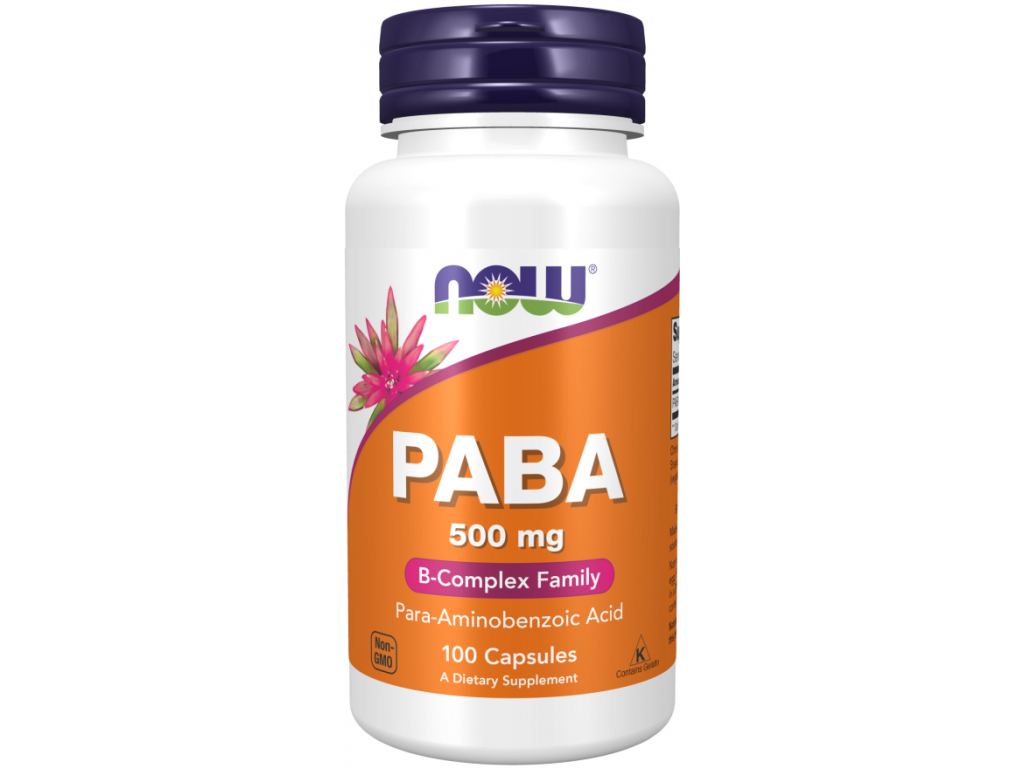 NOW Foods PABA, 500 mg, 100 kapslí