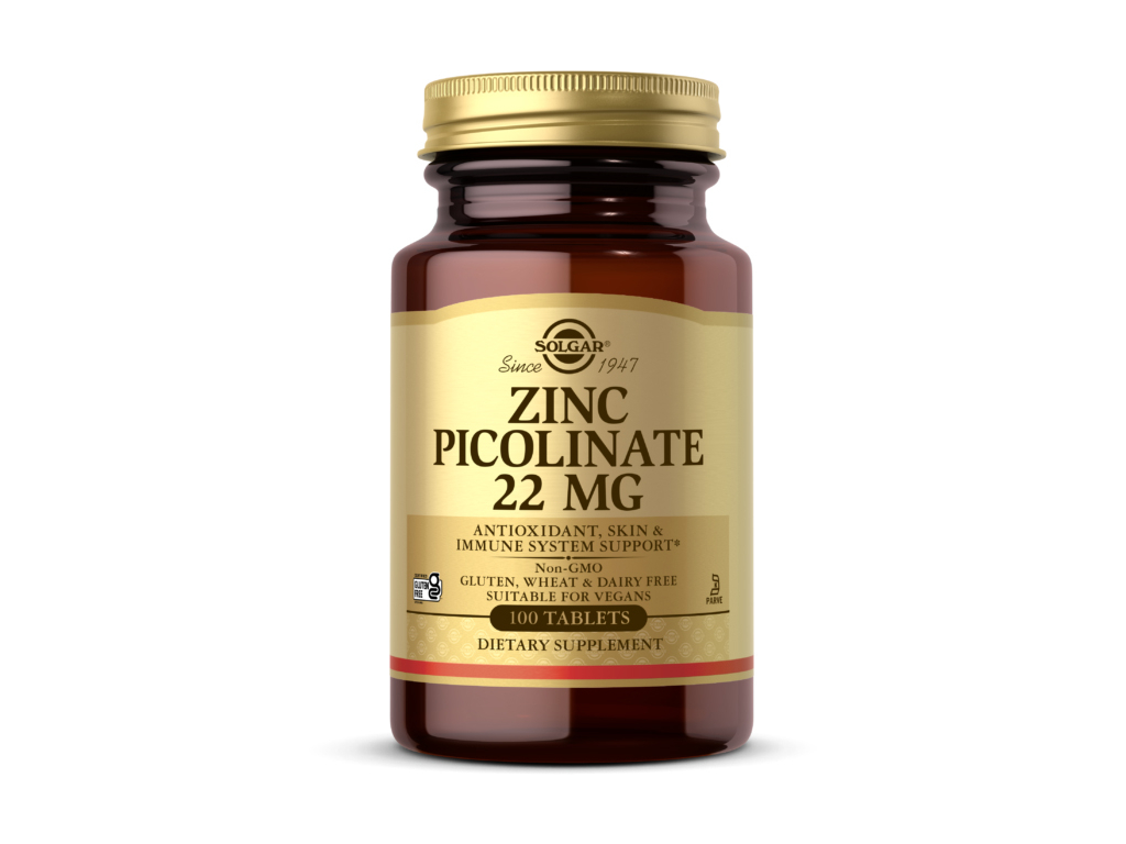 Solgar Zinc Picolinate, Zinek pikolinát, 22 mg, 100 tablet