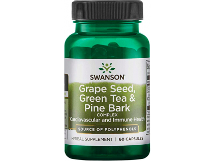 Swanson Grape Seed, Green Tea & Pine Bark, 60 kapslí