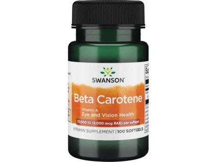 Swanson Beta Carotene, Vitamin A, 10 000 IU, 100 softgelových kapslí