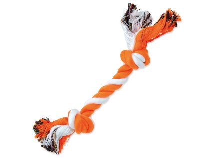 Hračka Dog Fantasy uzel bavlněný oranžovo bílý 2 knoty 25cm