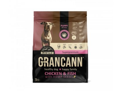 Grancann Chicken & Fish with Hemp seeds-Puppy all breeds, 3kg