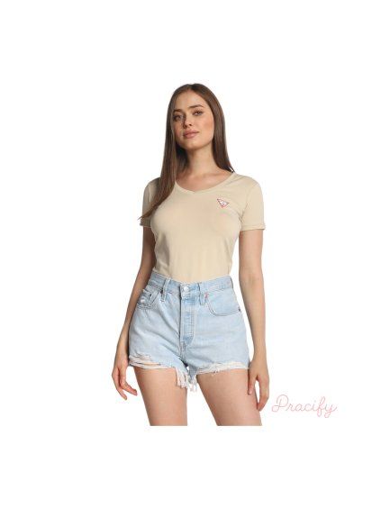 Dámská trička Guess s krátkým rukávem - béžová
