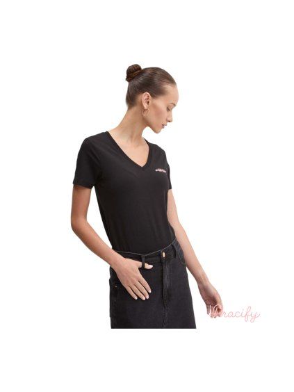 Dámské tričko GUESS GJ SS VN SLIM MINI - Černé