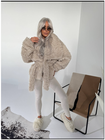 DRAMATIC LaManuel béžová kožešinová bunda