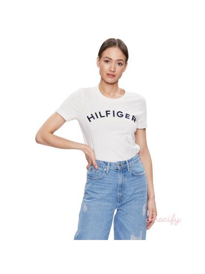 Dámské tričko TOMMY HILFIGER - BÉŽOVÉ