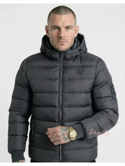 SIKSILK BUBBLE pánská prošívaná bunda 27487 - šedá