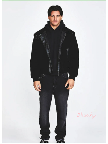 SIKSILK SHERPA 26732 pánská zateplená bunda bomber - černá