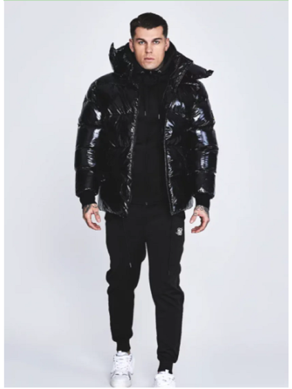 SIKSILK péřová bunda lesklá 28238 - Černá
