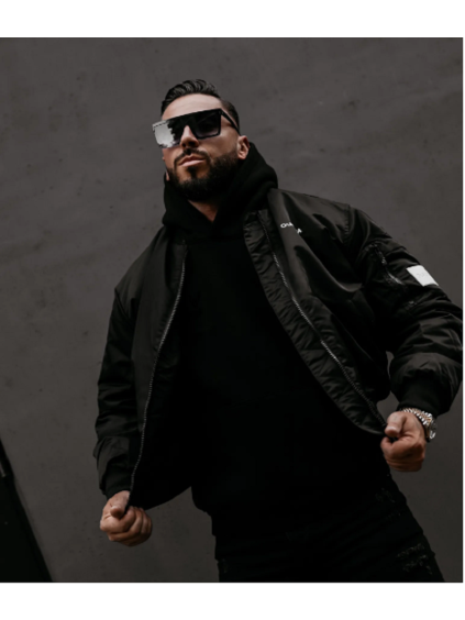 OLAVOGA Pánská bunda bomber WOOLY - černá