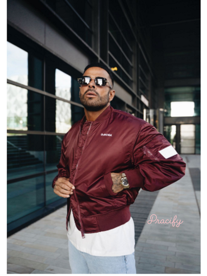 OLAVOGA Pánská bunda bomber WOOLY - Maroon