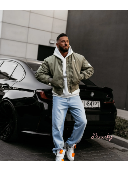 OLAVOGA Pánská bunda bomber WOOLY - Khaki