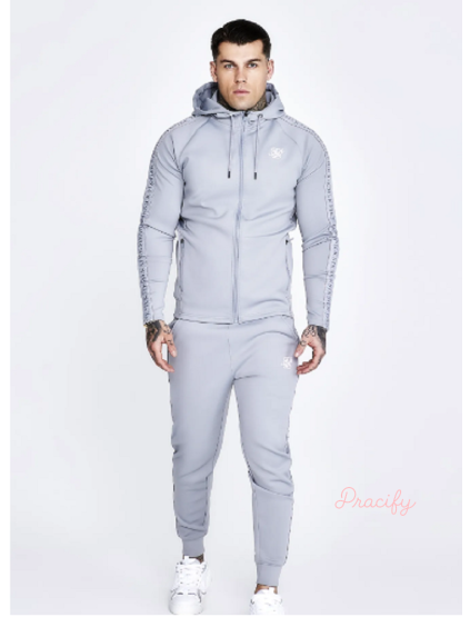 SIKSILK pánská tepláková souprava 28330 - šedá