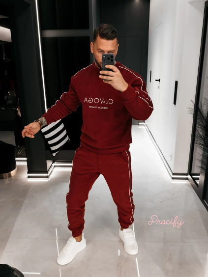Pánská fleecová souprava OLAVOGA Men LENTO MEN - Maroon