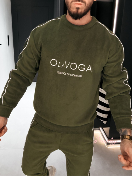 OLAVOGA Pánská fleecová souprava LENTO MEN - Zelená