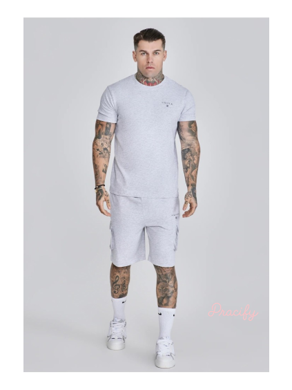 SikSilk pánská letní souprava 27369 - šedá