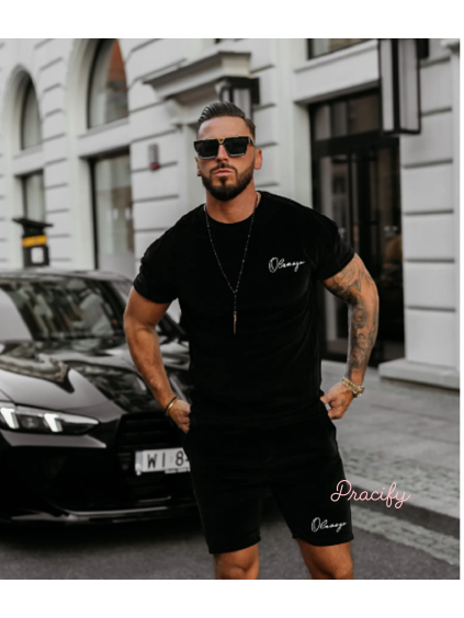 Pánská velurová souprava OLAVOGA Men NIGHT THREAD - černá