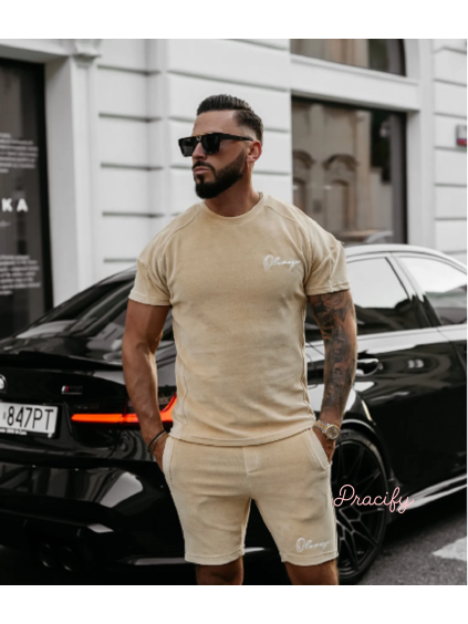 Pánská velurová souprava OLAVOGA Men NIGHT THREAD - Hnědá