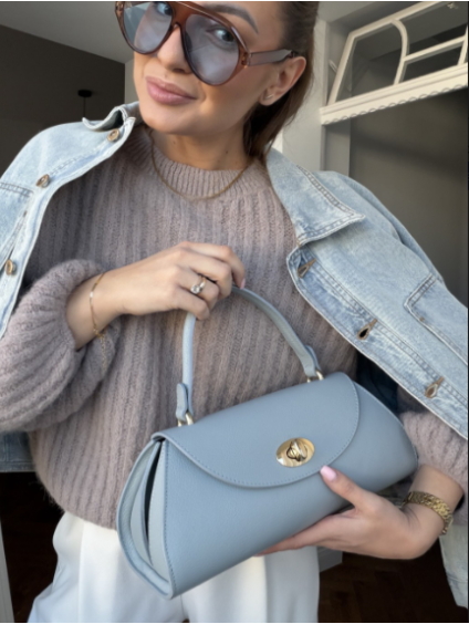 Dámská kožená kabelka Azzurra modrá