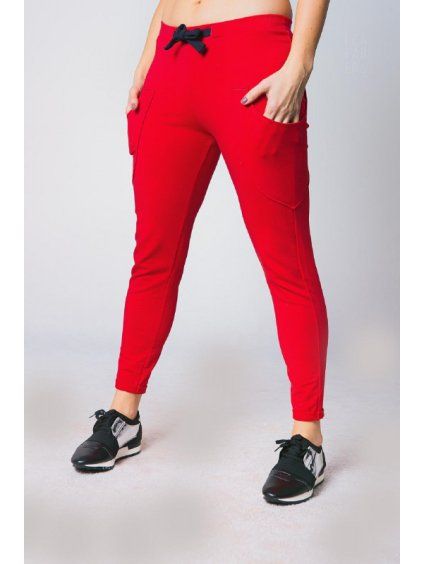 spodnie damskie dresowe czerwone 1
