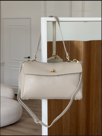 Dámská kožená kabelka Frida, světle béžová