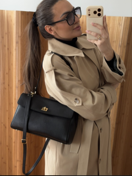 Dámská kožená kabelka Frida, černá