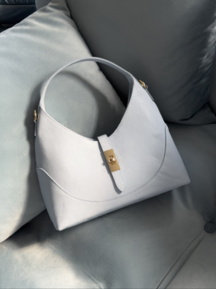 Dámská kožená kabelka hobo Sharon modrá