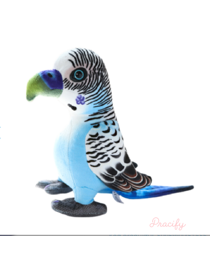 Plyšový maskot modrého papouška 20 cm