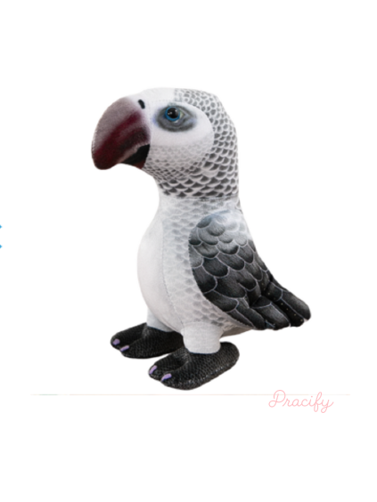 Plyšový maskot šedého papouška 20 cm