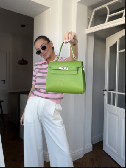 Dámská kožená kabelka Hera v zelené barvě